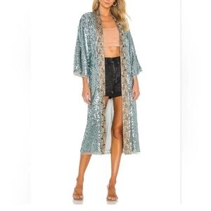 Free People Light Is Coming Sequin Duster Size XS